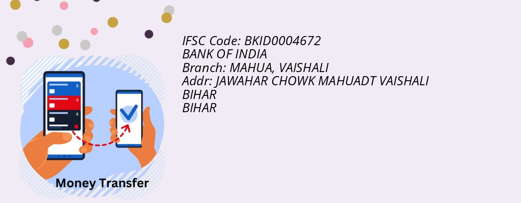Find BANK OF INDIA IFSC Code VAISHALI - MAHUA Branch