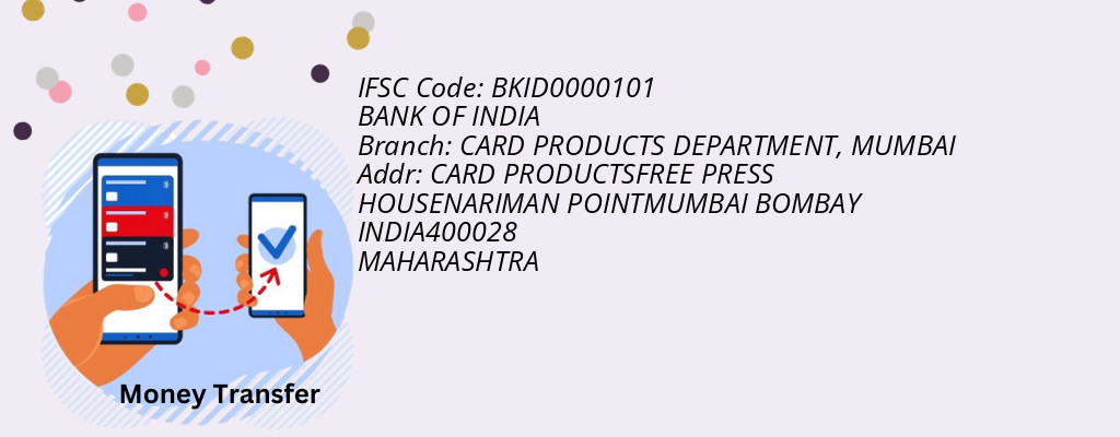 Find BANK OF INDIA IFSC Code MUMBAI - CARD PRODUCTS DEPARTMENT Branch Find BANK OF INDIA IFSC Code MUMBAI - CARD PRODUCTS DEPARTMENT Branch
