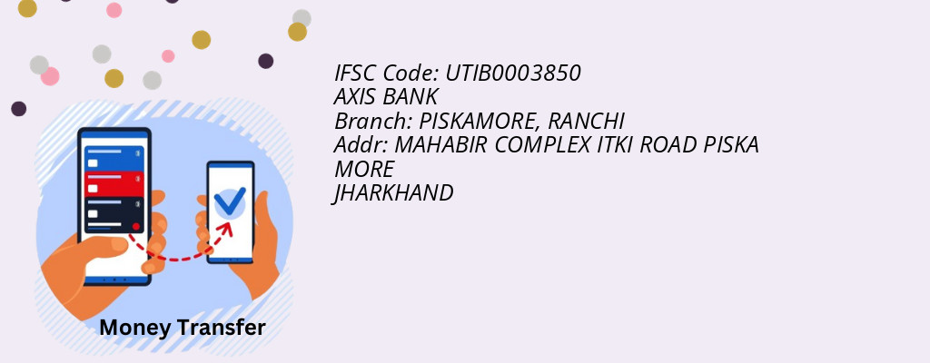 Find AXIS BANK IFSC Code RANCHI - PISKAMORE Branch