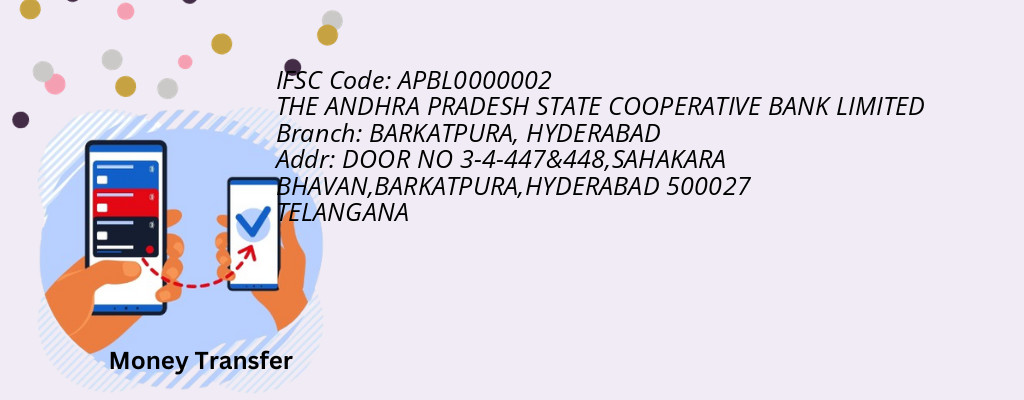 Find THE ANDHRA PRADESH STATE COOPERATIVE BANK IFSC Code HYDERABAD - BARKATPURA Branch Find THE ANDHRA PRADESH STATE COOPERATIVE BANK IFSC Code HYDERABAD - BARKATPURA Branch