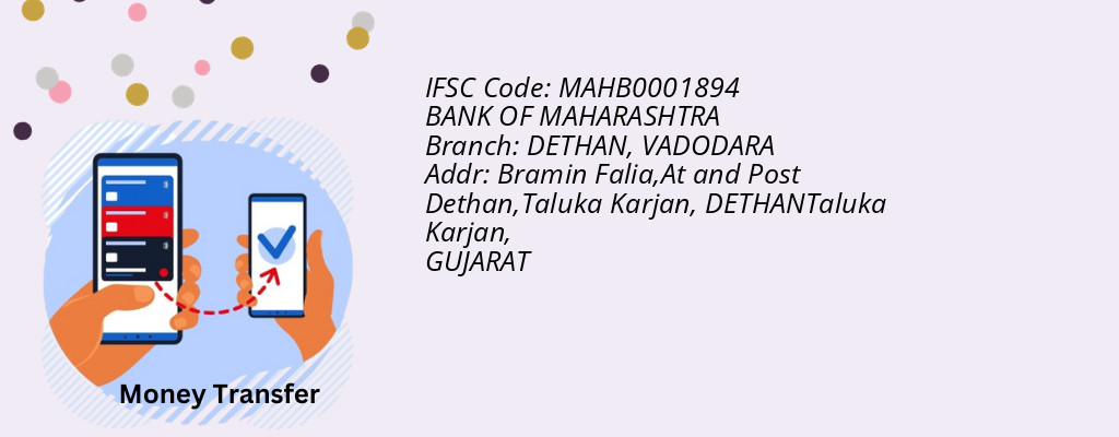 Find BANK OF MAHARASHTRA IFSC Code VADODARA - DETHAN Branch Find BANK OF MAHARASHTRA IFSC Code VADODARA - DETHAN Branch