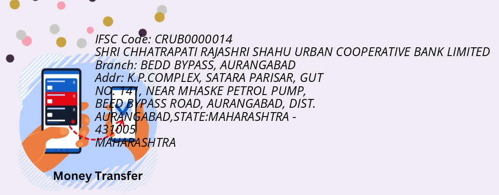 Find SHRI CHHATRAPATI RAJASHRI SHAHU URBAN COOPERATIVE BANK IFSC Code AURANGABAD - BEDD BYPASS Branch Find SHRI CHHATRAPATI RAJASHRI SHAHU URBAN COOPERATIVE BANK IFSC Code AURANGABAD - BEDD BYPASS Branch
