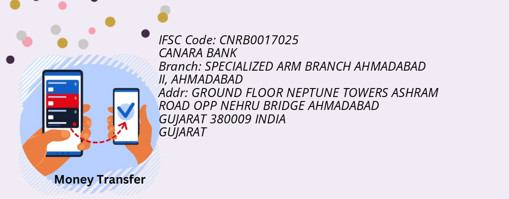 Find CANARA BANK IFSC Code AHMADABAD - SPECIALIZED ARM BRANCH AHMADABAD II Branch
