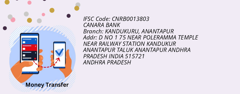 Find CANARA BANK IFSC Code ANANTAPUR - KANDUKURU Branch