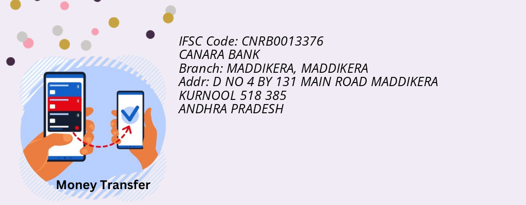 Find CANARA BANK IFSC Code MADDIKERA - MADDIKERA Branch