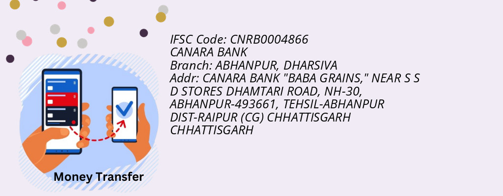 Find CANARA BANK IFSC Code DHARSIVA - ABHANPUR Branch