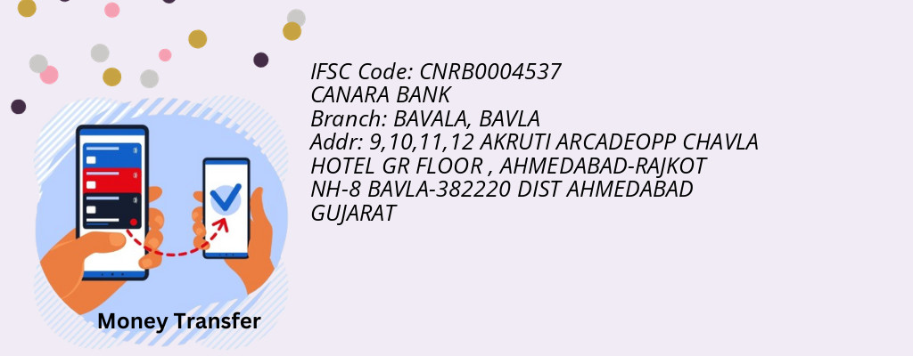 Find CANARA BANK IFSC Code BAVLA - BAVALA Branch
