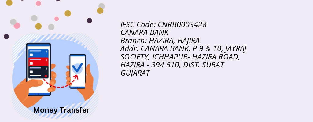 Find CANARA BANK IFSC Code HAJIRA - HAZIRA Branch
