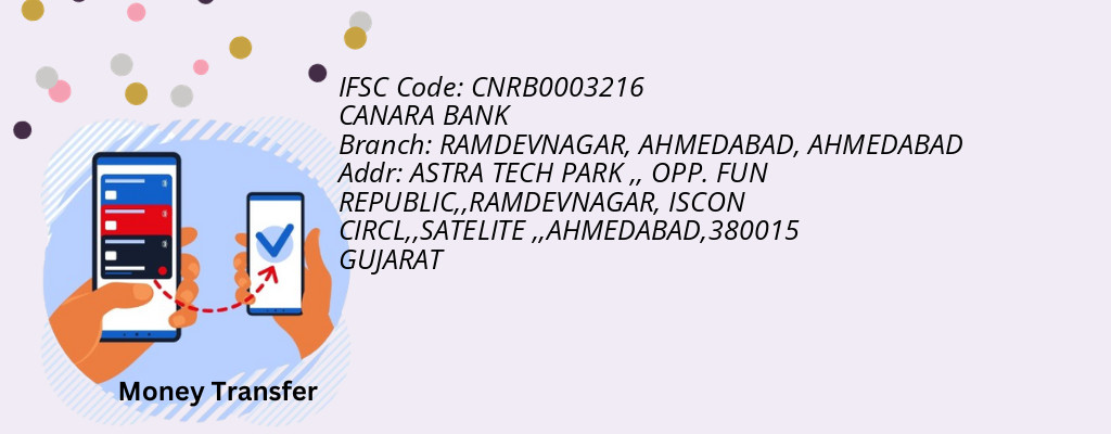 Find CANARA BANK IFSC Code AHMEDABAD - RAMDEVNAGAR, AHMEDABAD Branch