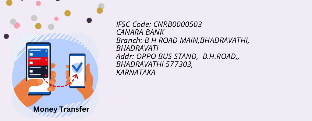 Find CANARA BANK IFSC Code BHADRAVATI - B H ROAD MAIN,BHADRAVATHI Branch
