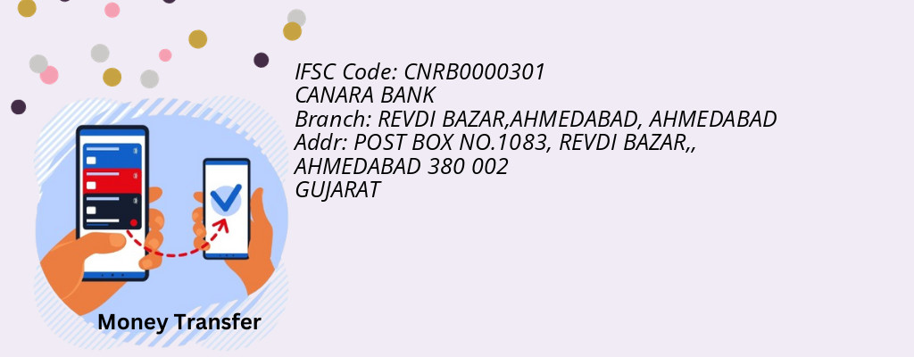 Find CANARA BANK IFSC Code AHMEDABAD - REVDI BAZAR,AHMEDABAD Branch
