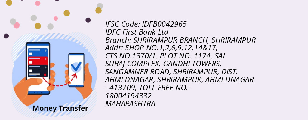 Find IDFC First Bank Ltd IFSC Code SHRIRAMPUR - SHRIRAMPUR BRANCH Branch Find IDFC First Bank Ltd IFSC Code SHRIRAMPUR - SHRIRAMPUR BRANCH Branch