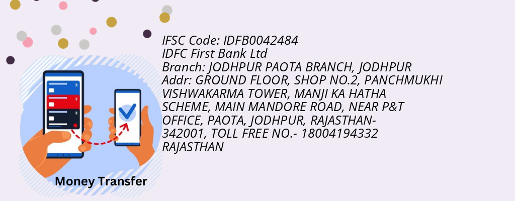 Find IDFC First Bank Ltd IFSC Code JODHPUR - JODHPUR PAOTA BRANCH Branch