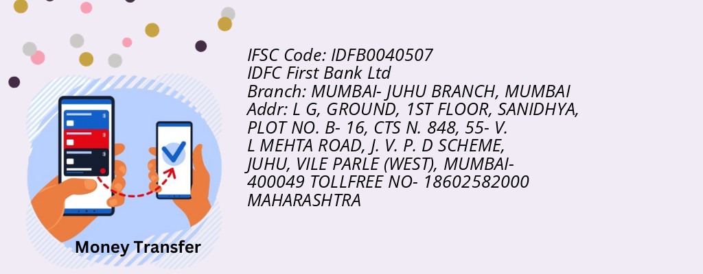 Find IDFC First Bank Ltd IFSC Code MUMBAI - MUMBAI- JUHU BRANCH Branch Find IDFC First Bank Ltd IFSC Code MUMBAI - MUMBAI- JUHU BRANCH Branch