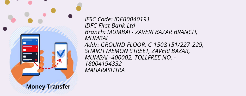 Find IDFC First Bank Ltd IFSC Code MUMBAI - MUMBAI - ZAVERI BAZAR BRANCH Branch Find IDFC First Bank Ltd IFSC Code MUMBAI - MUMBAI - ZAVERI BAZAR BRANCH Branch
