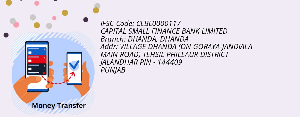 Find CAPITAL SMALL FINANCE BANK IFSC Code DHANDA - DHANDA Branch Find CAPITAL SMALL FINANCE BANK IFSC Code DHANDA - DHANDA Branch