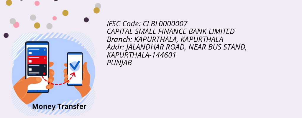 Find CAPITAL SMALL FINANCE BANK IFSC Code KAPURTHALA - KAPURTHALA Branch Find CAPITAL SMALL FINANCE BANK IFSC Code KAPURTHALA - KAPURTHALA Branch