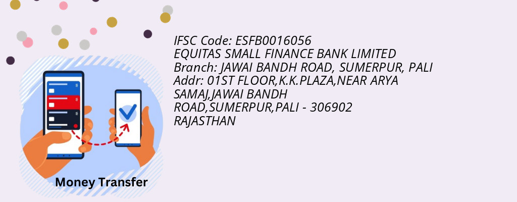 Find EQUITAS SMALL FINANCE BANK IFSC Code PALI - JAWAI BANDH ROAD, SUMERPUR Branch Find EQUITAS SMALL FINANCE BANK IFSC Code PALI - JAWAI BANDH ROAD, SUMERPUR Branch