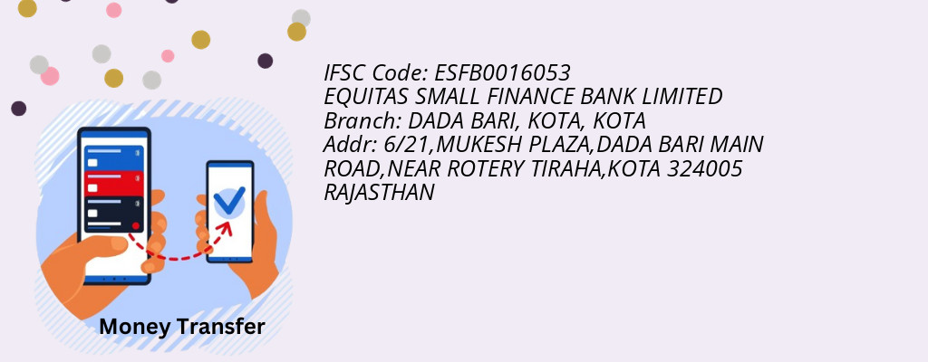 Find EQUITAS SMALL FINANCE BANK IFSC Code KOTA - DADA BARI, KOTA Branch Find EQUITAS SMALL FINANCE BANK IFSC Code KOTA - DADA BARI, KOTA Branch