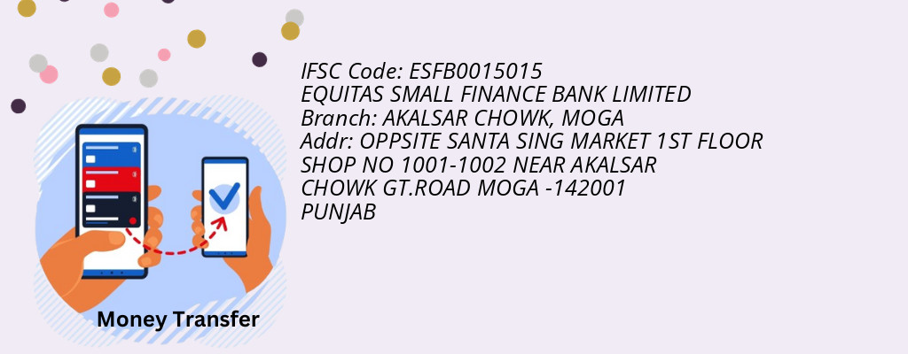 Find EQUITAS SMALL FINANCE BANK IFSC Code MOGA - AKALSAR CHOWK Branch