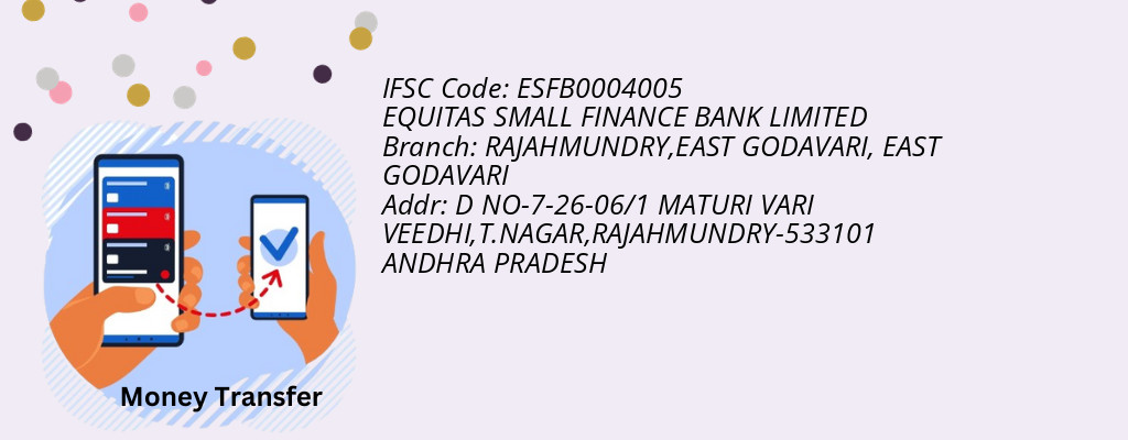 Find EQUITAS SMALL FINANCE BANK IFSC Code EAST GODAVARI - RAJAHMUNDRY,EAST GODAVARI Branch Find EQUITAS SMALL FINANCE BANK IFSC Code EAST GODAVARI - RAJAHMUNDRY,EAST GODAVARI Branch