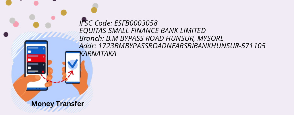 Find EQUITAS SMALL FINANCE BANK IFSC Code MYSORE - B.M BYPASS ROAD HUNSUR Branch