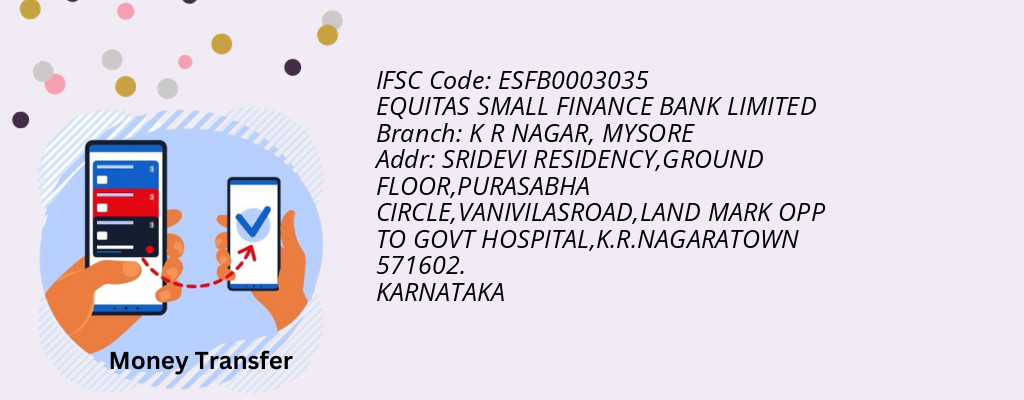 Find EQUITAS SMALL FINANCE BANK IFSC Code MYSORE - K R NAGAR Branch