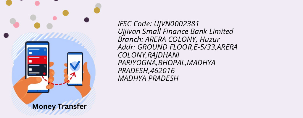Find Ujjivan Small Finance Bank Limited IFSC Code Huzur - ARERA COLONY Branch