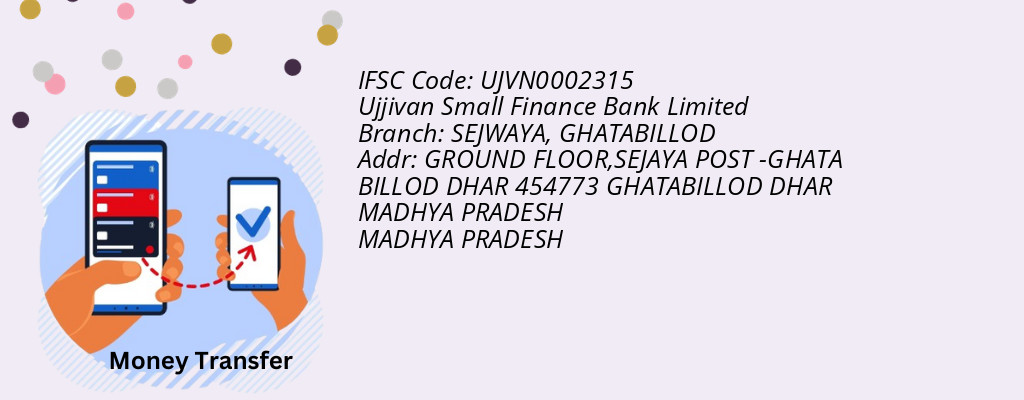 Find Ujjivan Small Finance Bank Limited IFSC Code GHATABILLOD - SEJWAYA Branch