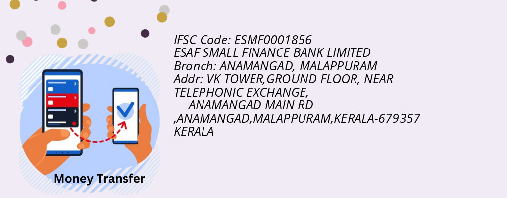 Find ESAF SMALL FINANCE BANK IFSC Code MALAPPURAM - ANAMANGAD Branch Find ESAF SMALL FINANCE BANK IFSC Code MALAPPURAM - ANAMANGAD Branch