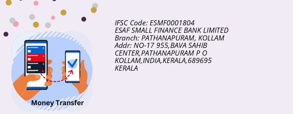 Find ESAF SMALL FINANCE BANK IFSC Code KOLLAM - PATHANAPURAM Branch Find ESAF SMALL FINANCE BANK IFSC Code KOLLAM - PATHANAPURAM Branch