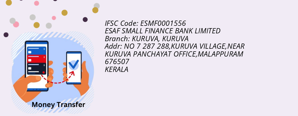Find ESAF SMALL FINANCE BANK IFSC Code KURUVA - KURUVA Branch Find ESAF SMALL FINANCE BANK IFSC Code KURUVA - KURUVA Branch