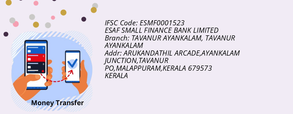 Find ESAF SMALL FINANCE BANK IFSC Code TAVANUR AYANKALAM - TAVANUR AYANKALAM Branch Find ESAF SMALL FINANCE BANK IFSC Code TAVANUR AYANKALAM - TAVANUR AYANKALAM Branch