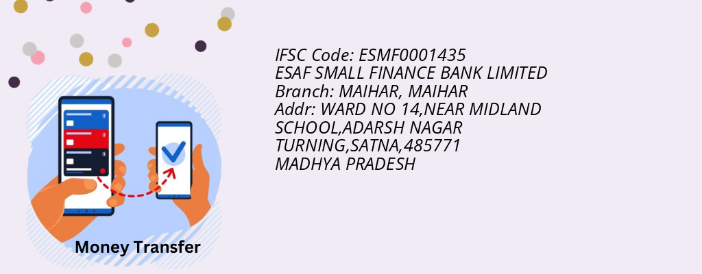 Find ESAF SMALL FINANCE BANK IFSC Code MAIHAR - MAIHAR Branch Find ESAF SMALL FINANCE BANK IFSC Code MAIHAR - MAIHAR Branch