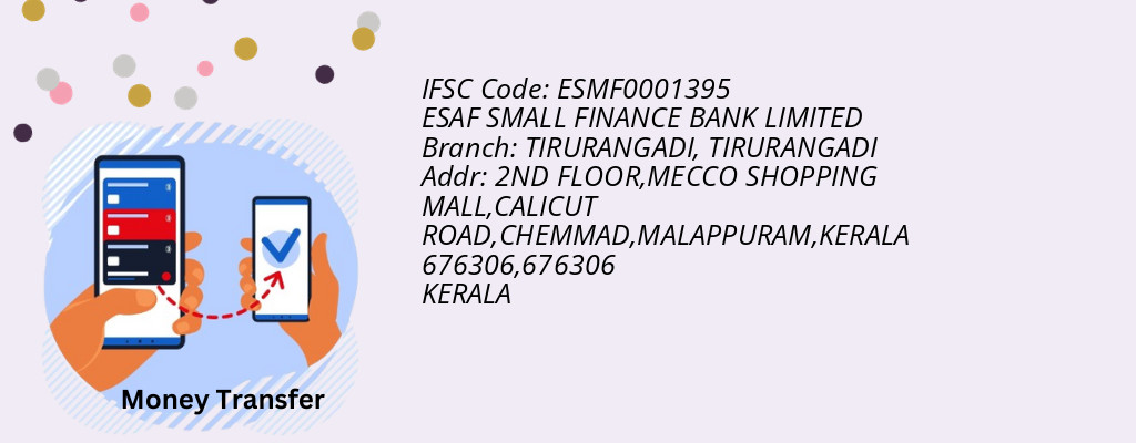 Find ESAF SMALL FINANCE BANK IFSC Code TIRURANGADI - TIRURANGADI Branch Find ESAF SMALL FINANCE BANK IFSC Code TIRURANGADI - TIRURANGADI Branch