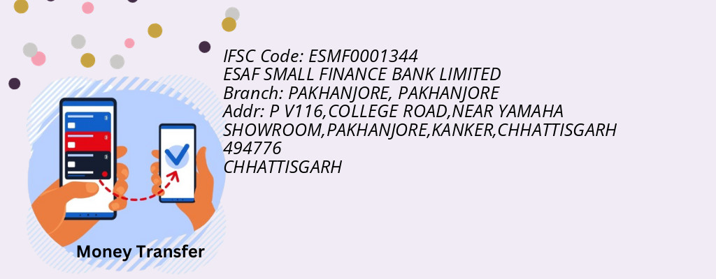 Find ESAF SMALL FINANCE BANK IFSC Code PAKHANJORE - PAKHANJORE Branch Find ESAF SMALL FINANCE BANK IFSC Code PAKHANJORE - PAKHANJORE Branch