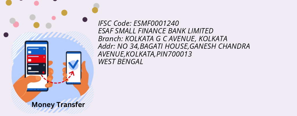 Find ESAF SMALL FINANCE BANK IFSC Code KOLKATA - KOLKATA G C AVENUE Branch Find ESAF SMALL FINANCE BANK IFSC Code KOLKATA - KOLKATA G C AVENUE Branch
