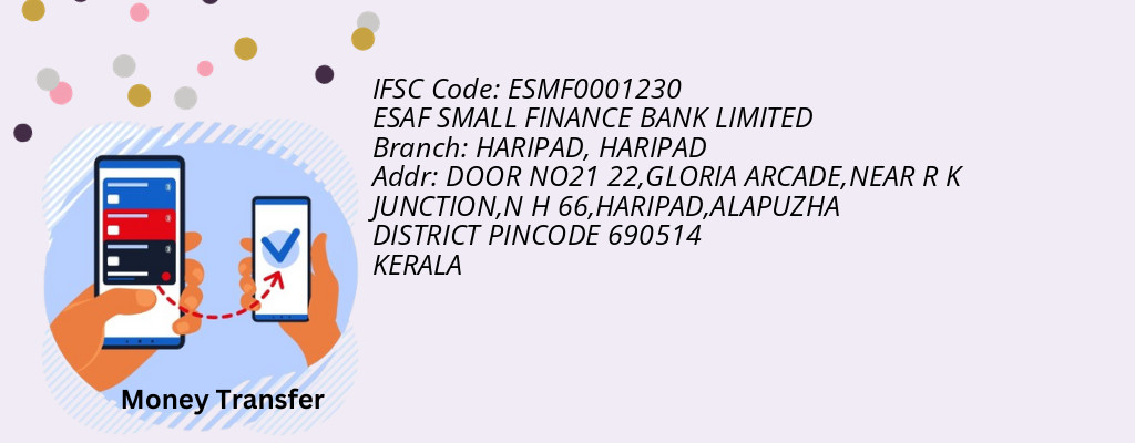 Find ESAF SMALL FINANCE BANK IFSC Code HARIPAD - HARIPAD Branch Find ESAF SMALL FINANCE BANK IFSC Code HARIPAD - HARIPAD Branch