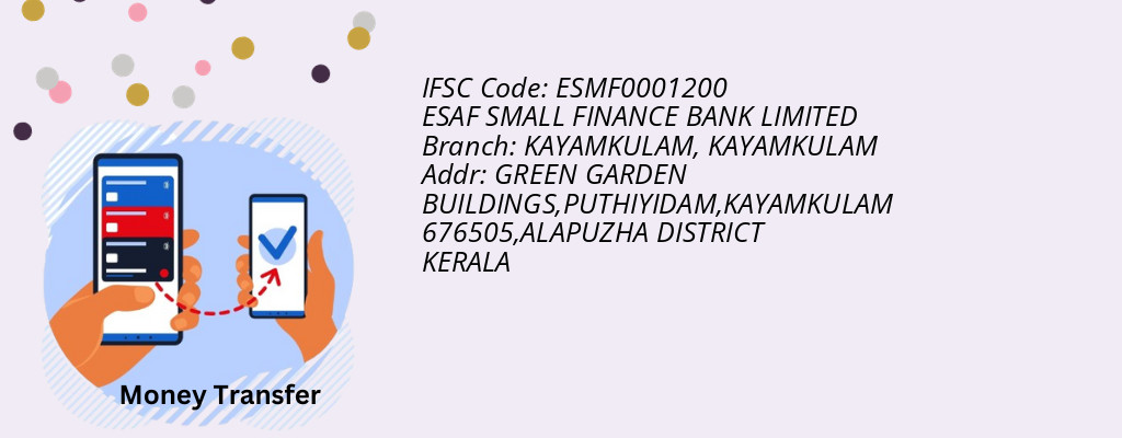 Find ESAF SMALL FINANCE BANK IFSC Code KAYAMKULAM - KAYAMKULAM Branch Find ESAF SMALL FINANCE BANK IFSC Code KAYAMKULAM - KAYAMKULAM Branch