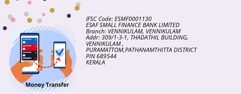 Find ESAF SMALL FINANCE BANK IFSC Code VENNIKULAM - VENNIKULAM Branch Find ESAF SMALL FINANCE BANK IFSC Code VENNIKULAM - VENNIKULAM Branch