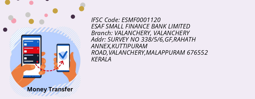 Find ESAF SMALL FINANCE BANK IFSC Code VALANCHERY - VALANCHERY Branch Find ESAF SMALL FINANCE BANK IFSC Code VALANCHERY - VALANCHERY Branch
