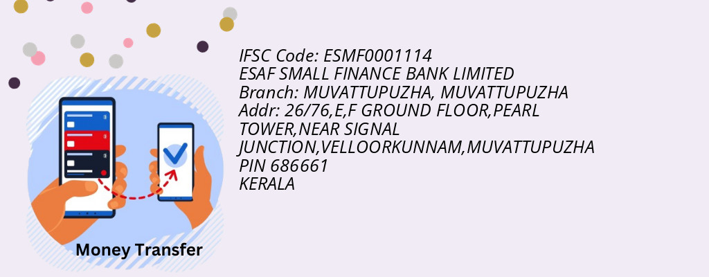Find ESAF SMALL FINANCE BANK IFSC Code MUVATTUPUZHA - MUVATTUPUZHA Branch Find ESAF SMALL FINANCE BANK IFSC Code MUVATTUPUZHA - MUVATTUPUZHA Branch