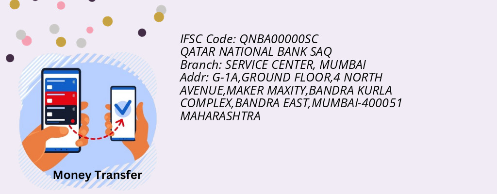 Find QATAR NATIONAL BANK SAQ IFSC Code MUMBAI - SERVICE CENTER Branch Find QATAR NATIONAL BANK SAQ IFSC Code MUMBAI - SERVICE CENTER Branch