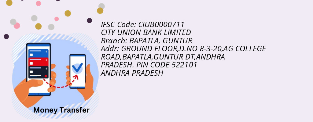 Find CITY UNION BANK IFSC Code GUNTUR - BAPATLA Branch