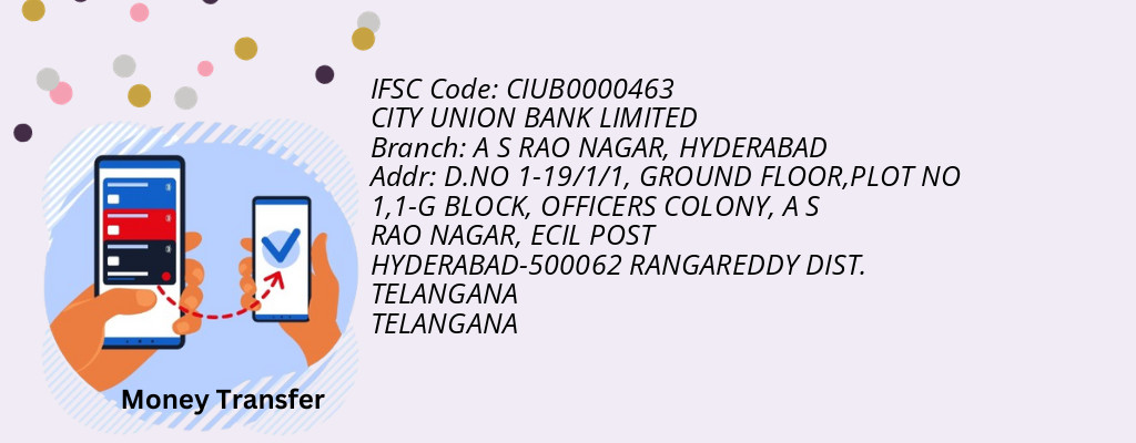 Find CITY UNION BANK IFSC Code HYDERABAD - A S RAO NAGAR Branch Find CITY UNION BANK IFSC Code HYDERABAD - A S RAO NAGAR Branch
