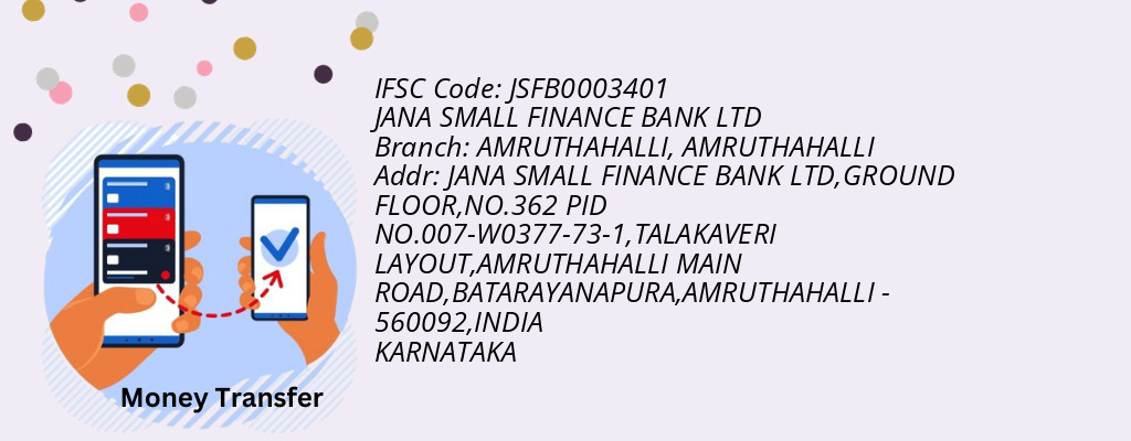 Find JANA SMALL FINANCE BANK IFSC Code AMRUTHAHALLI - AMRUTHAHALLI Branch Find JANA SMALL FINANCE BANK IFSC Code AMRUTHAHALLI - AMRUTHAHALLI Branch