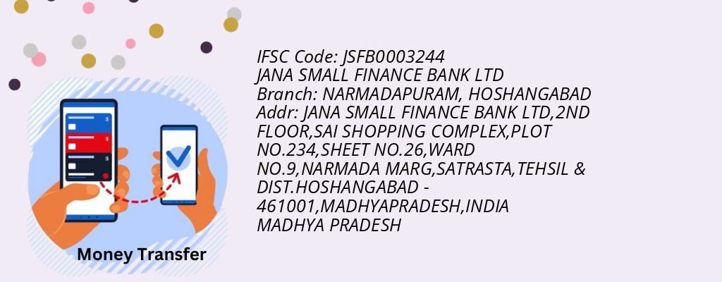 Find JANA SMALL FINANCE BANK IFSC Code HOSHANGABAD - NARMADAPURAM Branch Find JANA SMALL FINANCE BANK IFSC Code HOSHANGABAD - NARMADAPURAM Branch