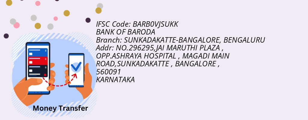 Find BANK OF BARODA IFSC Code BENGALURU - SUNKADAKATTE-BANGALORE Branch