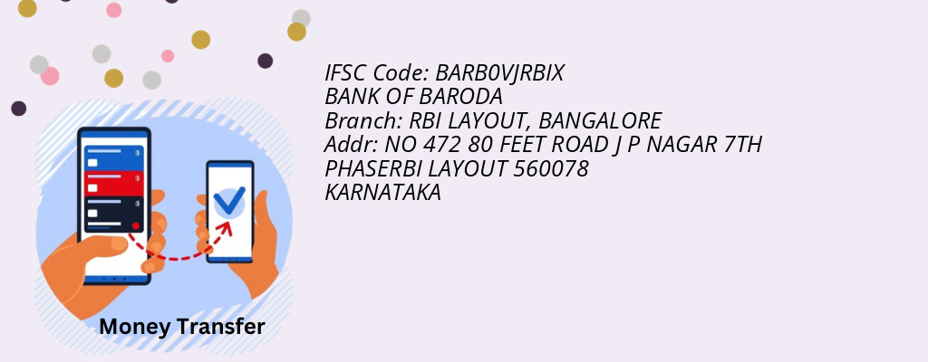 Find BANK OF BARODA IFSC Code BANGALORE - RBI LAYOUT Branch