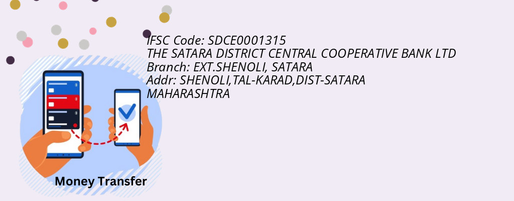 Find THE SATARA DISTRICT CENTRAL COOPERATIVE BANK IFSC Code SATARA - EXT.SHENOLI Branch Find THE SATARA DISTRICT CENTRAL COOPERATIVE BANK IFSC Code SATARA - EXT.SHENOLI Branch